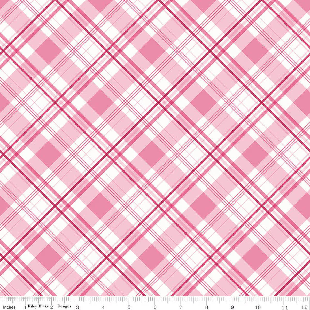 Hydrangeas in the Garden Plaid Pink