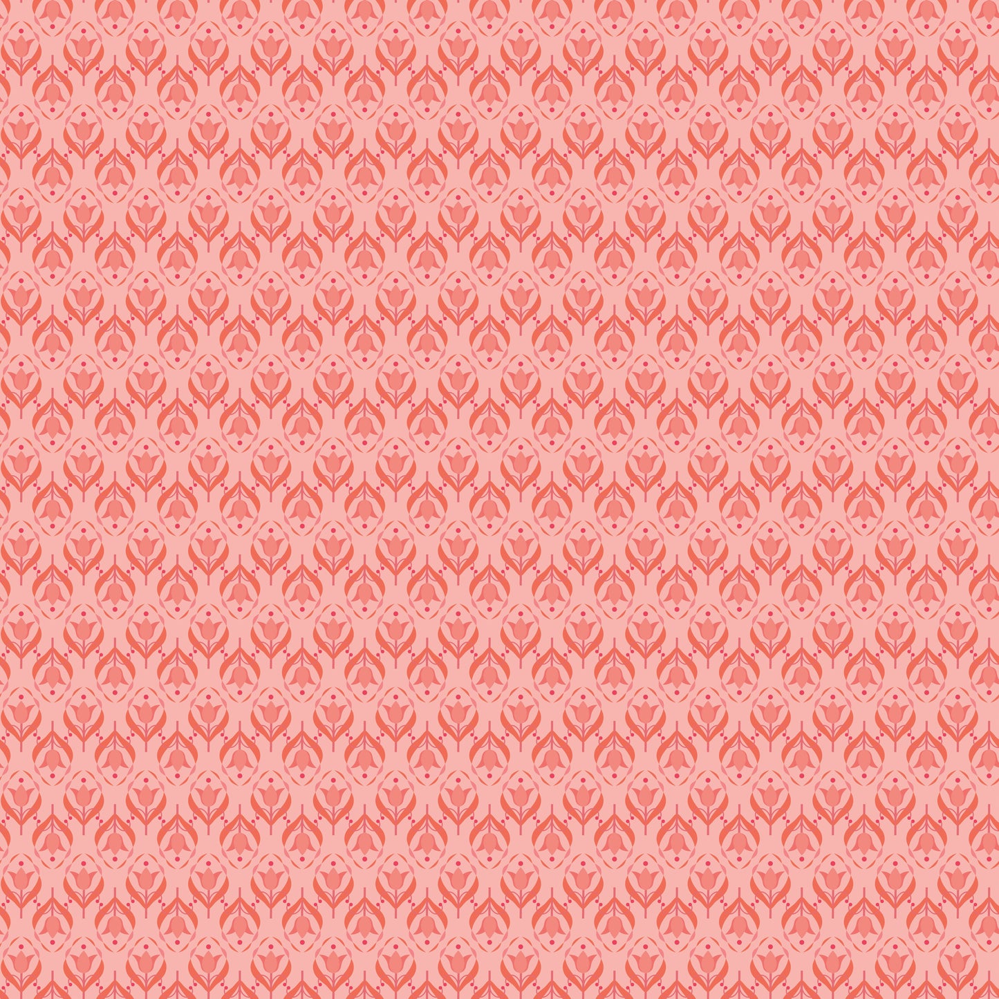 Front Porch Geometric Coral - Fat Quarter
