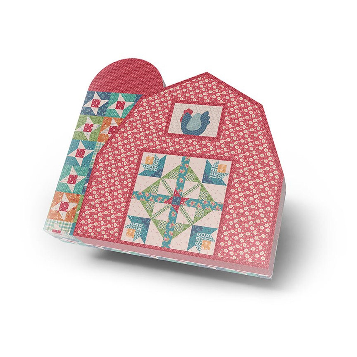 Hen House Quilt Kit by Lori Holt in barn-shaped keepsake box