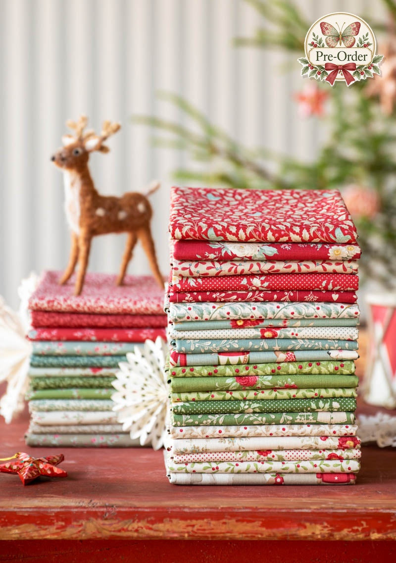 Tilda Merry Little Christmas fat quarter bundle SC-MLC27-FQ32 with approved Pre-Order butterfly badge