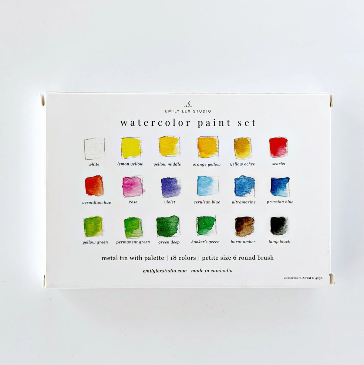 Watercolor Paint Set 18 Colors With Brush