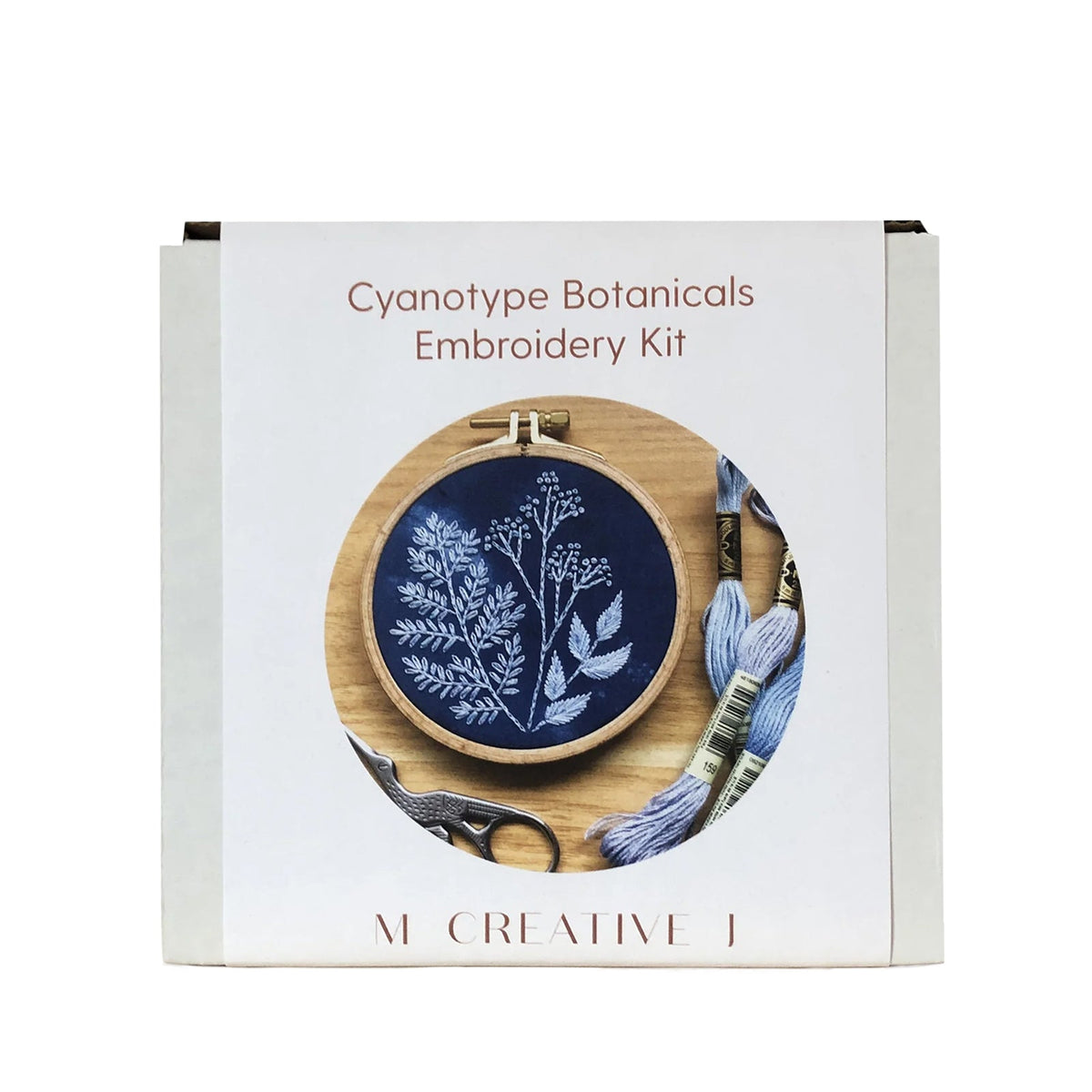 MCreativeJ Cyanotype Botanicals Beginner Embroidery Kit original product photograph