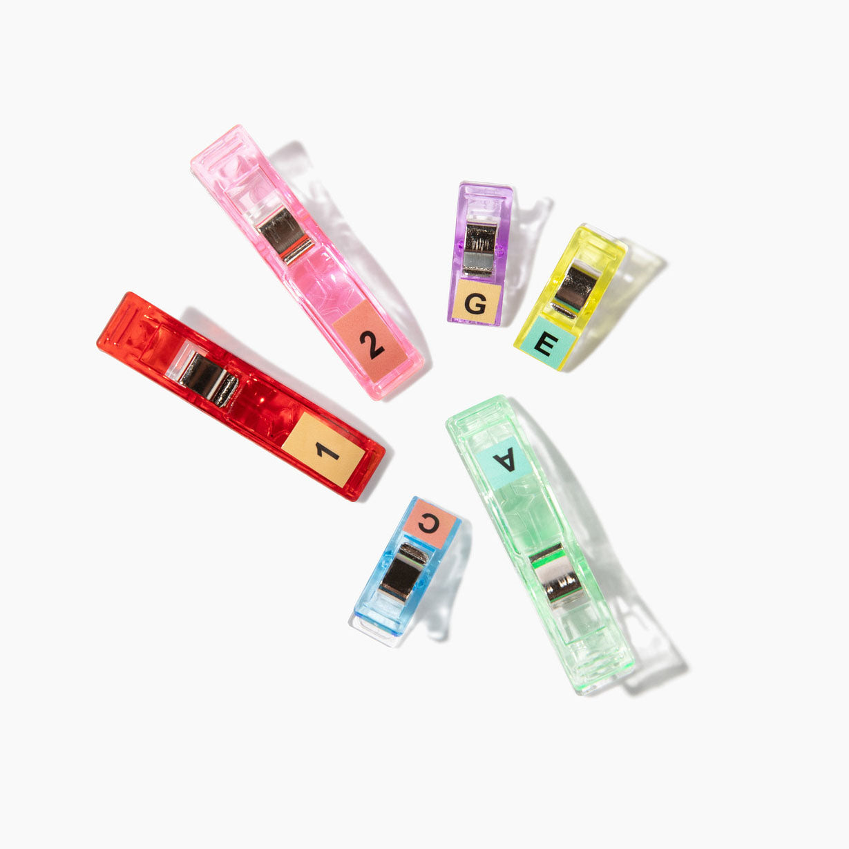 GE Designs GEasy Organizing Clips Large — Quilt Block Organization Clips, Pink Green Red