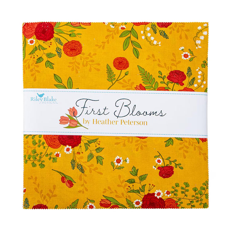Color curated fabric bundles for quilting — precut stacker squares in floral prints