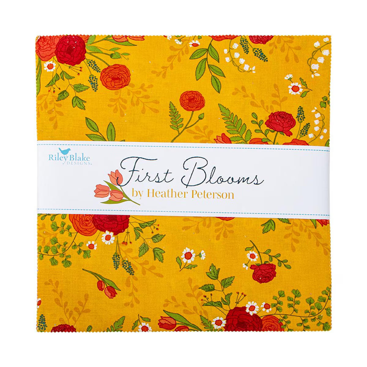 Riley Blake First Blooms 10" Stacker Precut Bundle — 42 Floral Quilting Squares by Heather Peterson