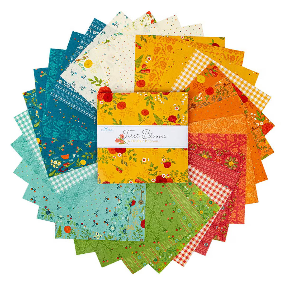 Riley Blake First Blooms 10" Stacker Precut Bundle — 42 Floral Quilting Squares by Heather Peterson