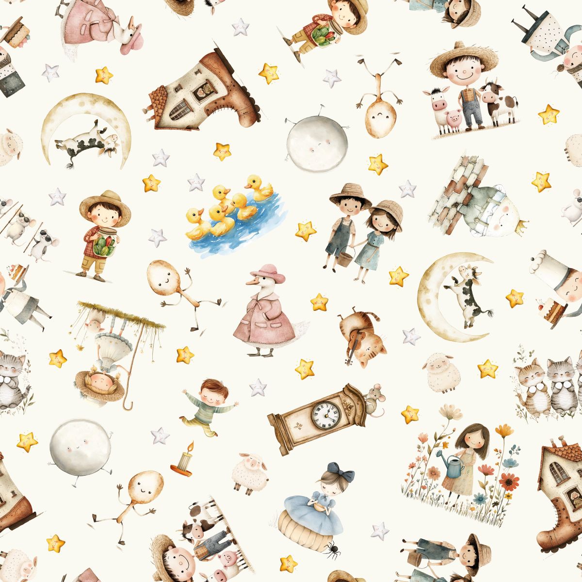 Nursery Rhyme Time Cotton Fabric Collection