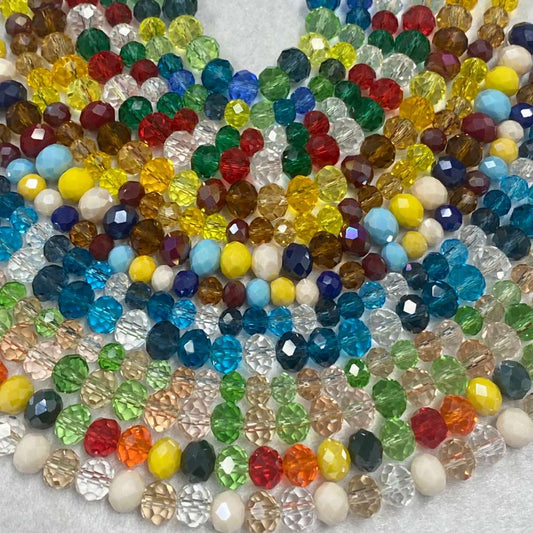 Gemcut Rondelle Glass Beads — Curated Colorway Sets for Jewelry Making