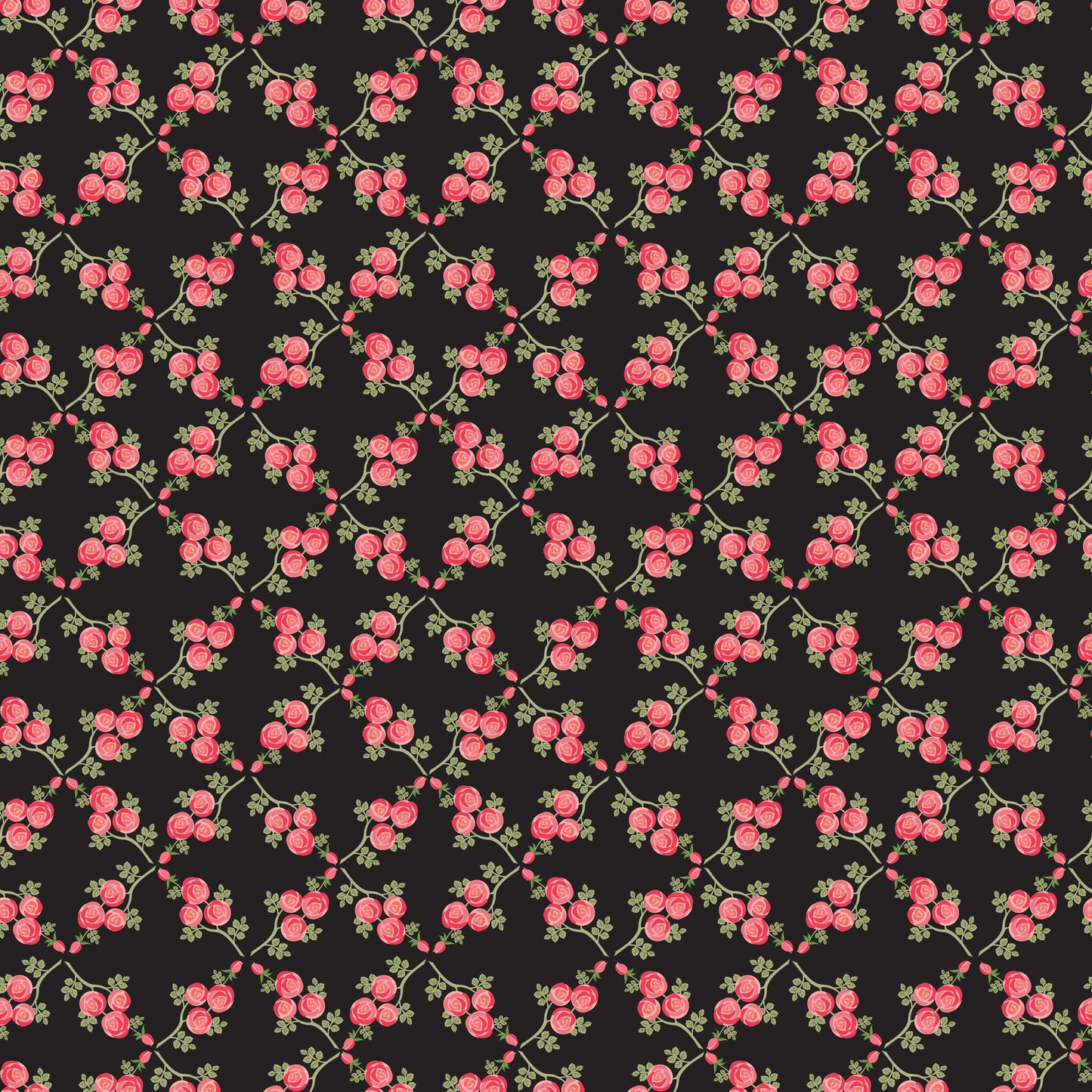 Front Porch Trellis Black - Fat Quarter