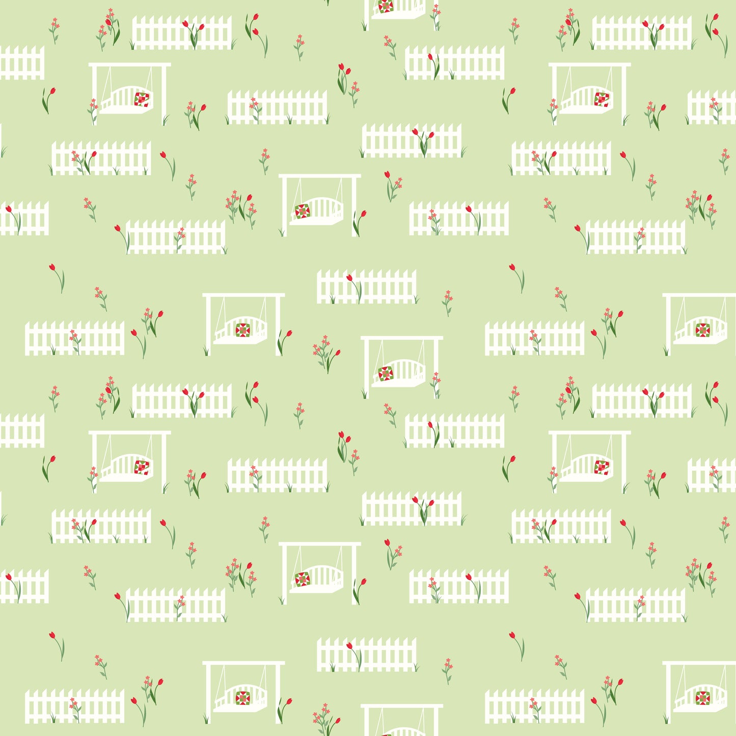 Front Porch Porch Swings Green - Fat Quarter