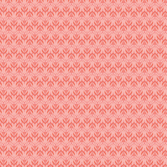 Front Porch Geometric Coral - Fat Quarter