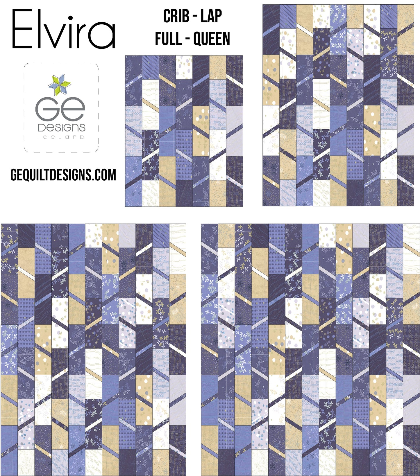 GE Designs Elvira Fat Quarter Quilt Pattern 218 — Stripology XL and GEasy Point Trimmer Quilt