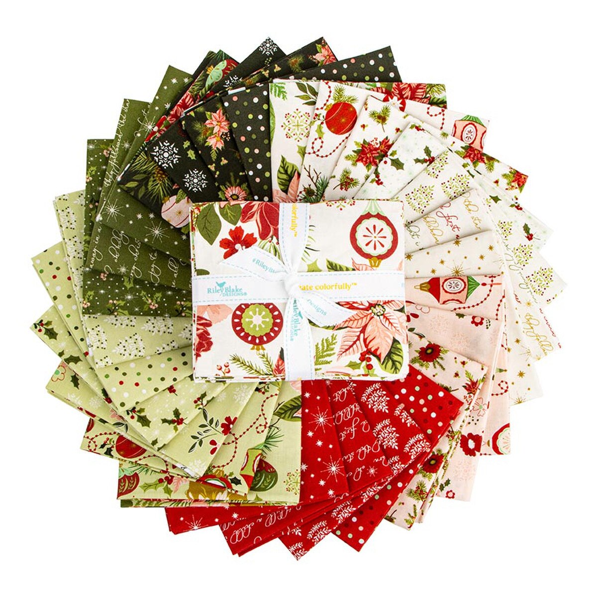Riley Blake Glisten FQ Bundle — 27pc Christmas Fabric by Sandy Gervais