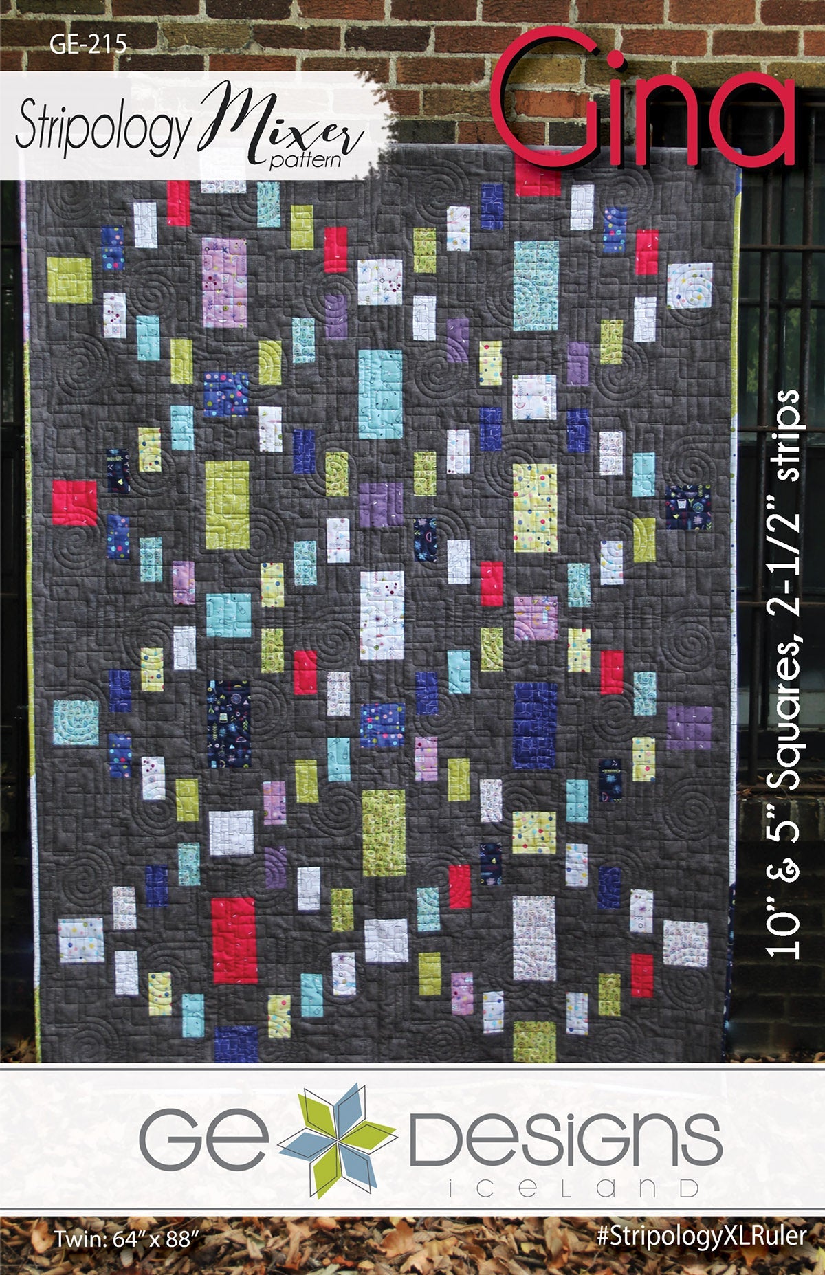GE Designs Gina Stripology Mixer Quilt Pattern 215 — 10" Squares, Strips and Fat Quarters
