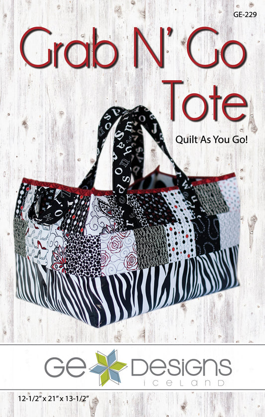GE Designs Grab N' Go Tote Bag Pattern 229 — Quilt As You Go Tote, Laminate Option