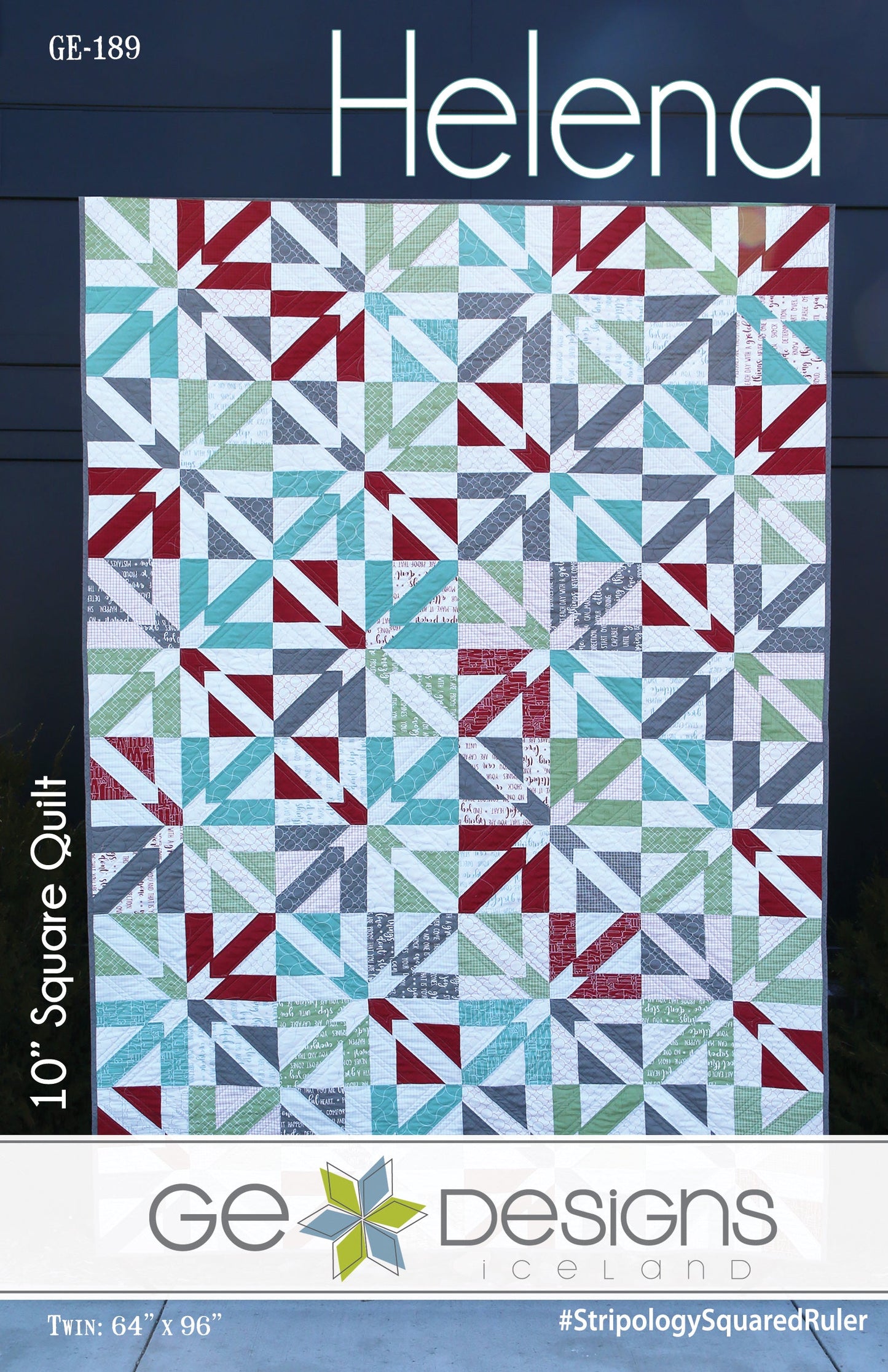 GE Designs Helena 10" Square Quilt Pattern 189 — Light and Dark Stacker Quilt, Stripology Squared