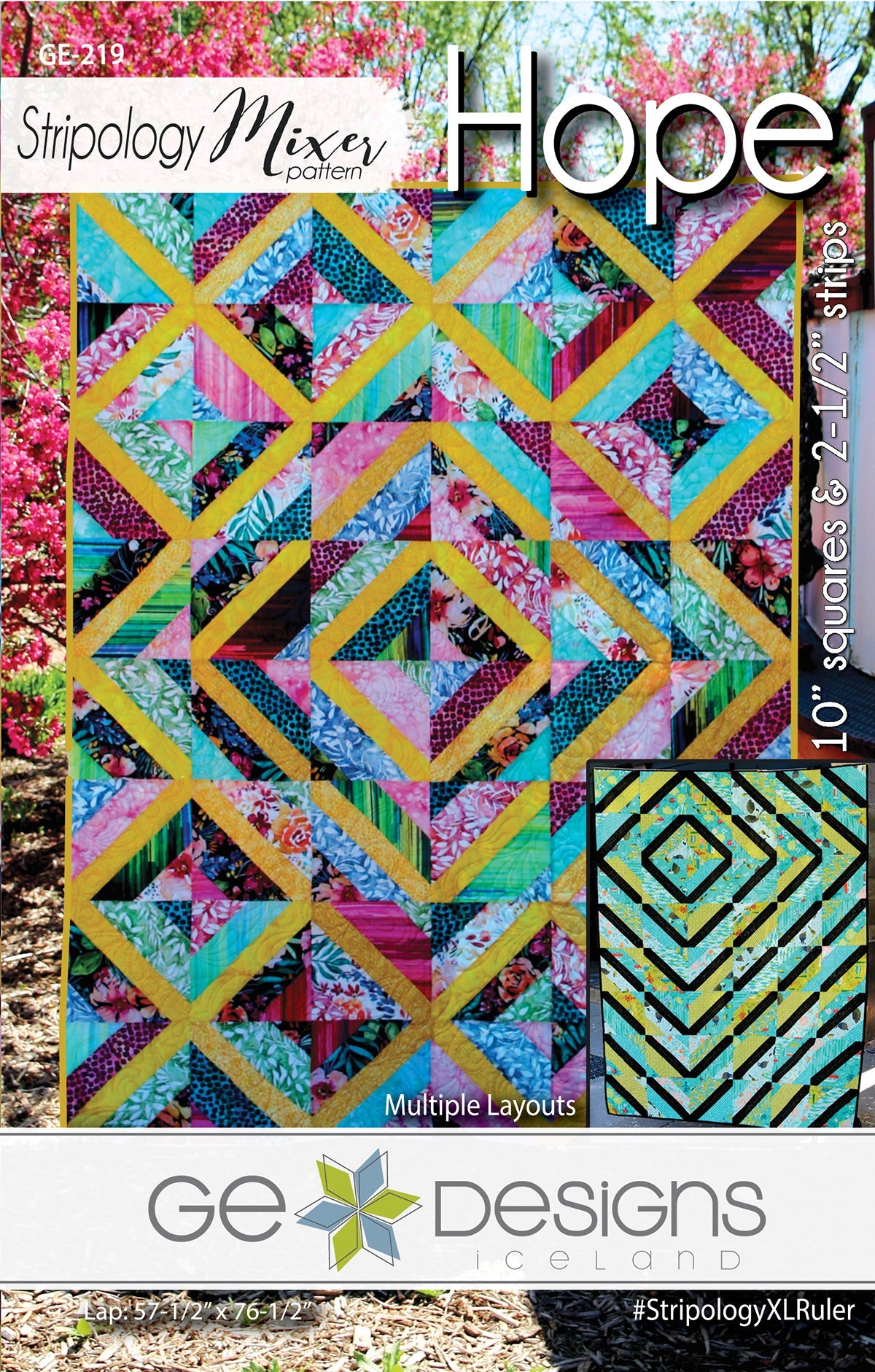 GE Designs Hope Stripology Mixer Quilt Pattern 219 — Fat Quarter Quilt, Stripology XL
