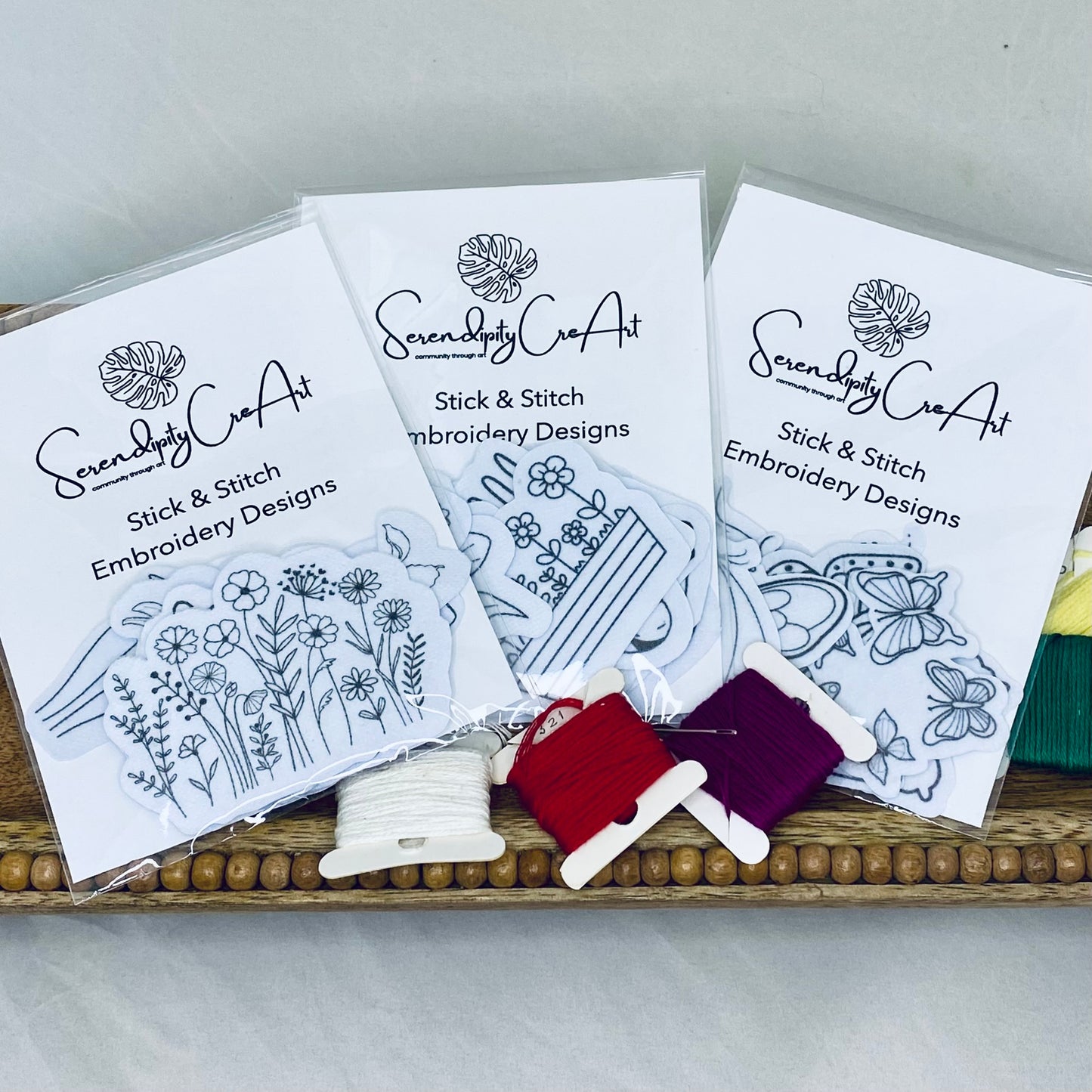 Stick and Stitch Embroidery Patterns — Water Soluble Stabilizer, 12 Designs