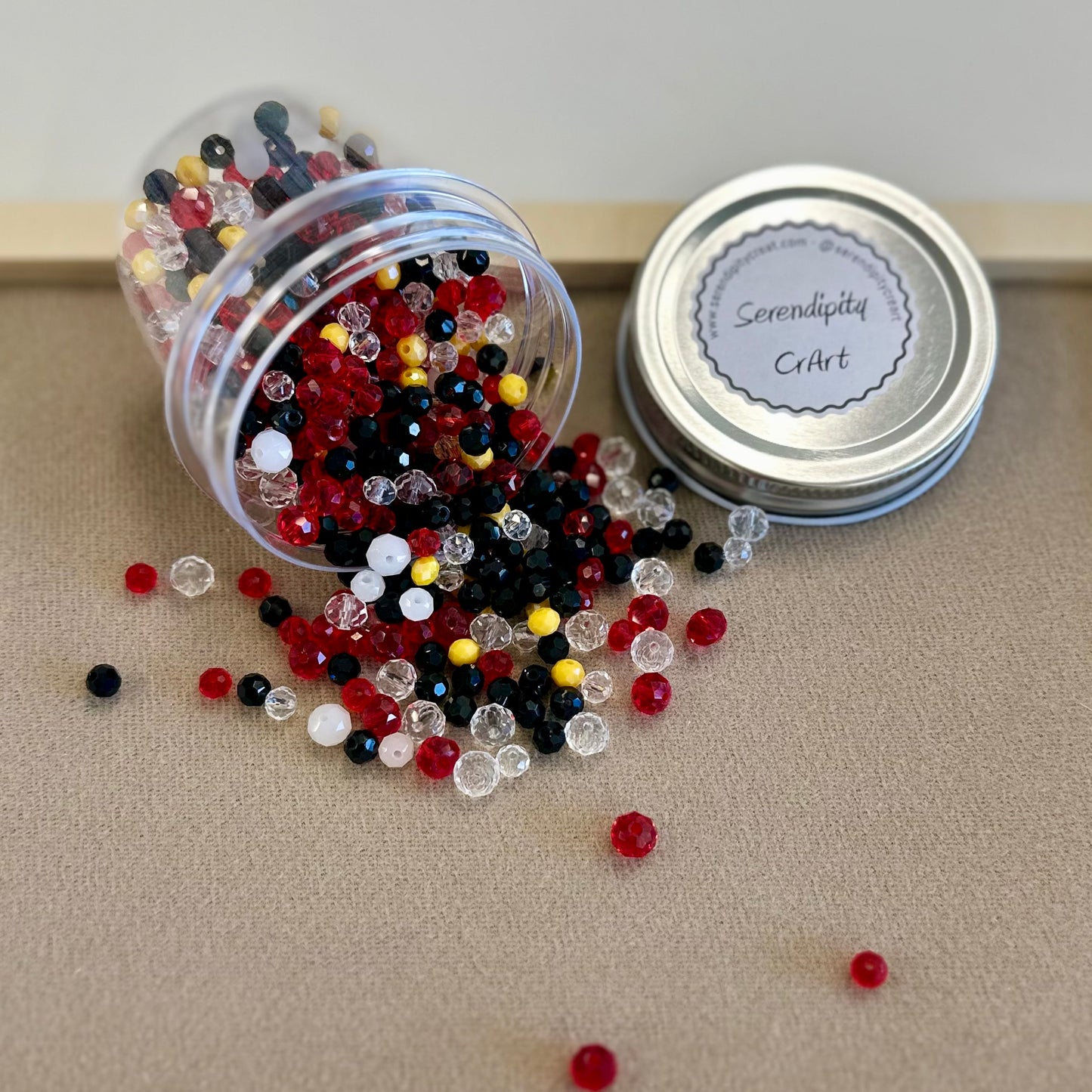 Gemcut Rondelle Glass Bead Bundle Jar — Curated Colorway Beads for Jewelry Making, 5 Palettes