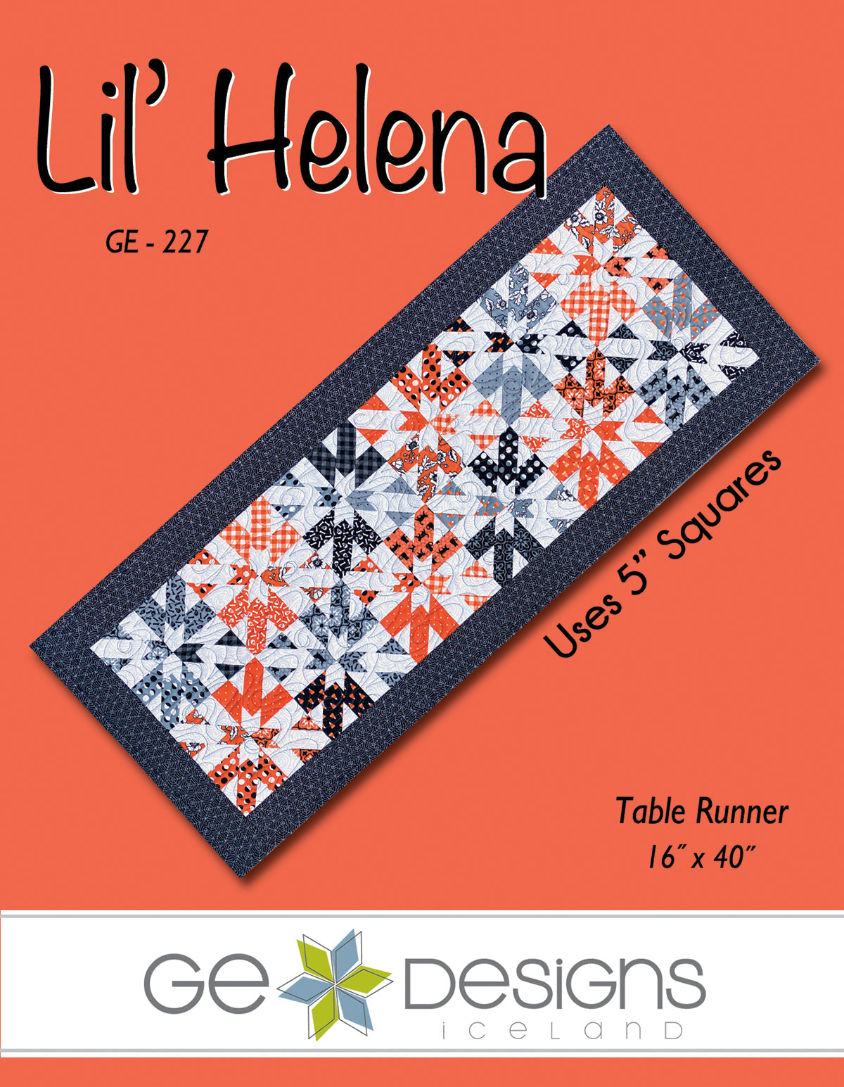 GE Designs Lil' Helena Table Runner Pattern 227 — Dark and Light Charm Square Stripology Runner