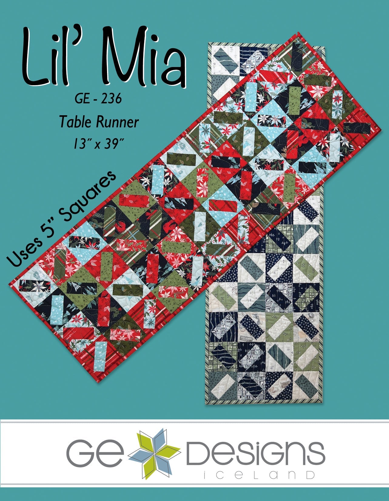 GE Designs Lil' Mia Table Runner Pattern 236 — Charm Square Runner, Stripology Quarters Mini