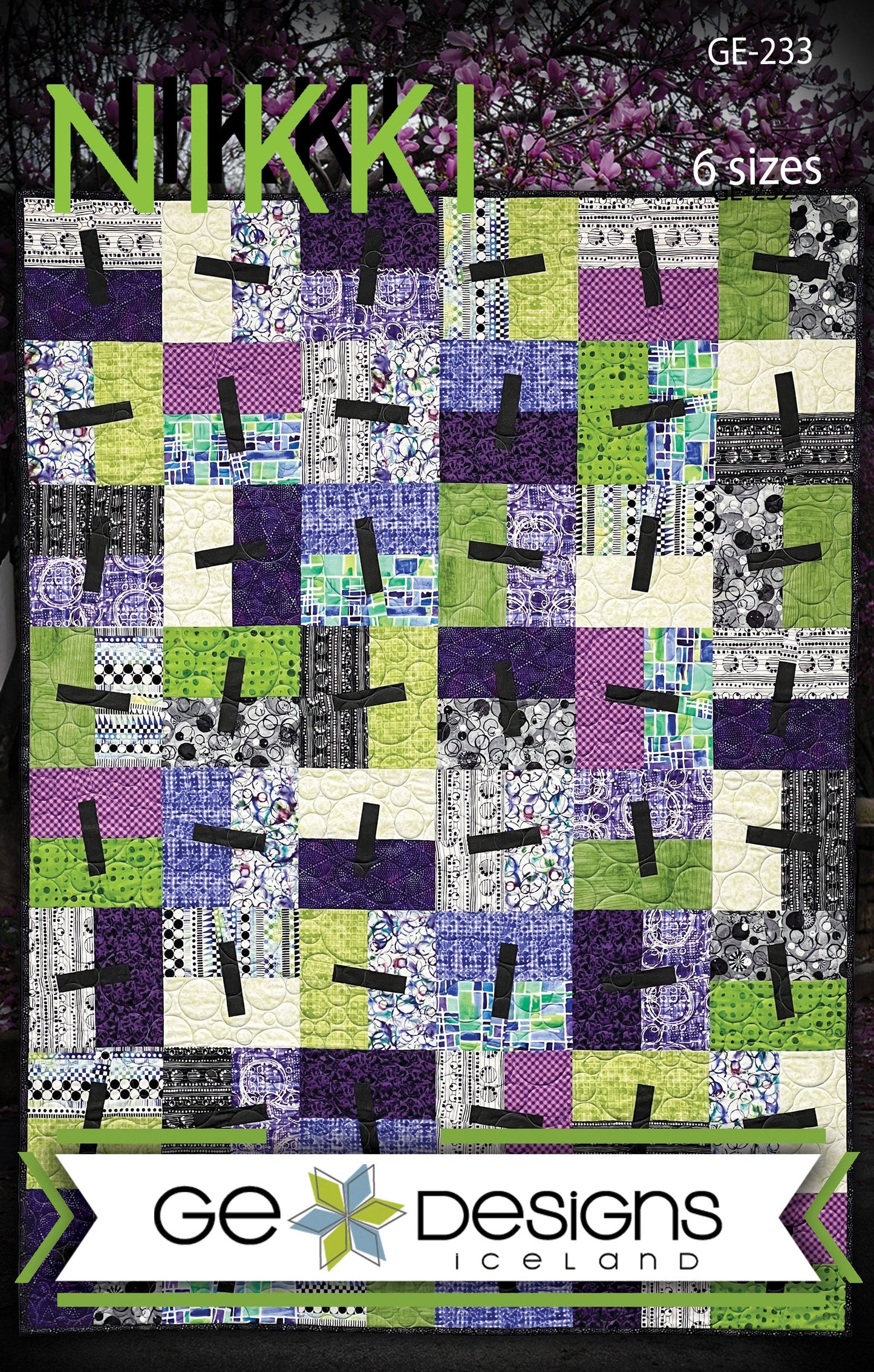GE Designs Nikki 10" Square Quilt Pattern 233 — 6 Size Options, Geometric Stacker Quilt