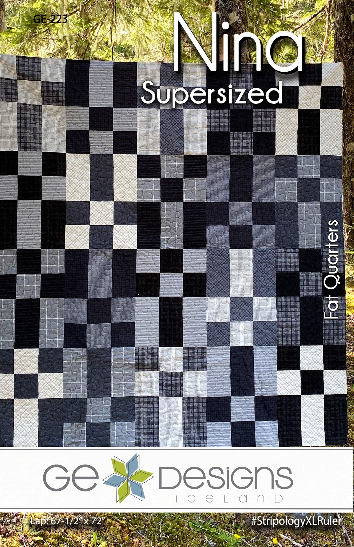 GE Designs Nina Supersized Fat Quarter Quilt Pattern 223 — Large Scale Print Flannel Quilt