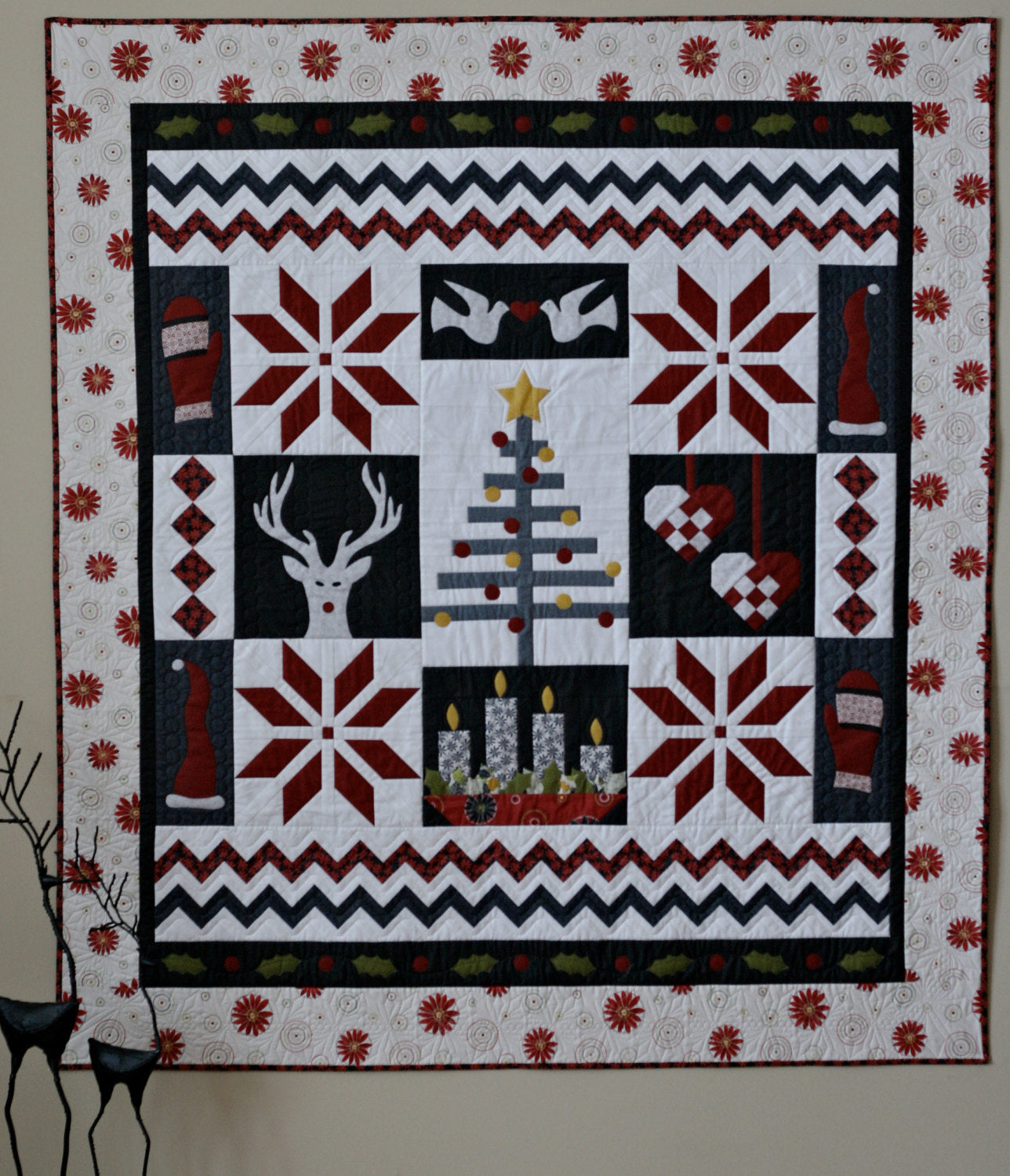 GE Designs Nordic Christmas Quilt Pattern 158 — Scandinavian Holiday Quilt by GE Designs