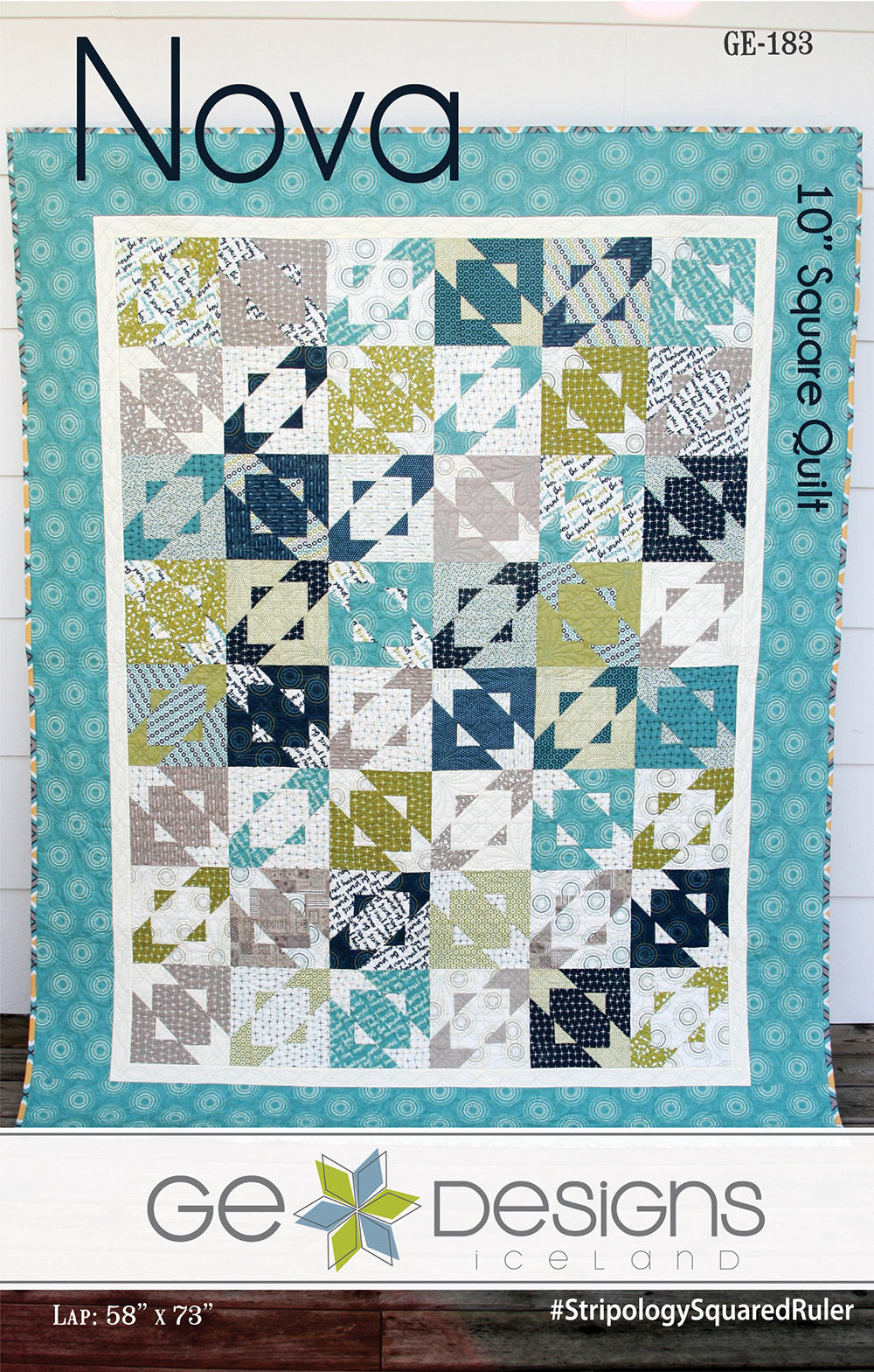 GE Designs Nova 10" Square Quilt Pattern 183 — Light and Dark Star Secondary Design, Stripology