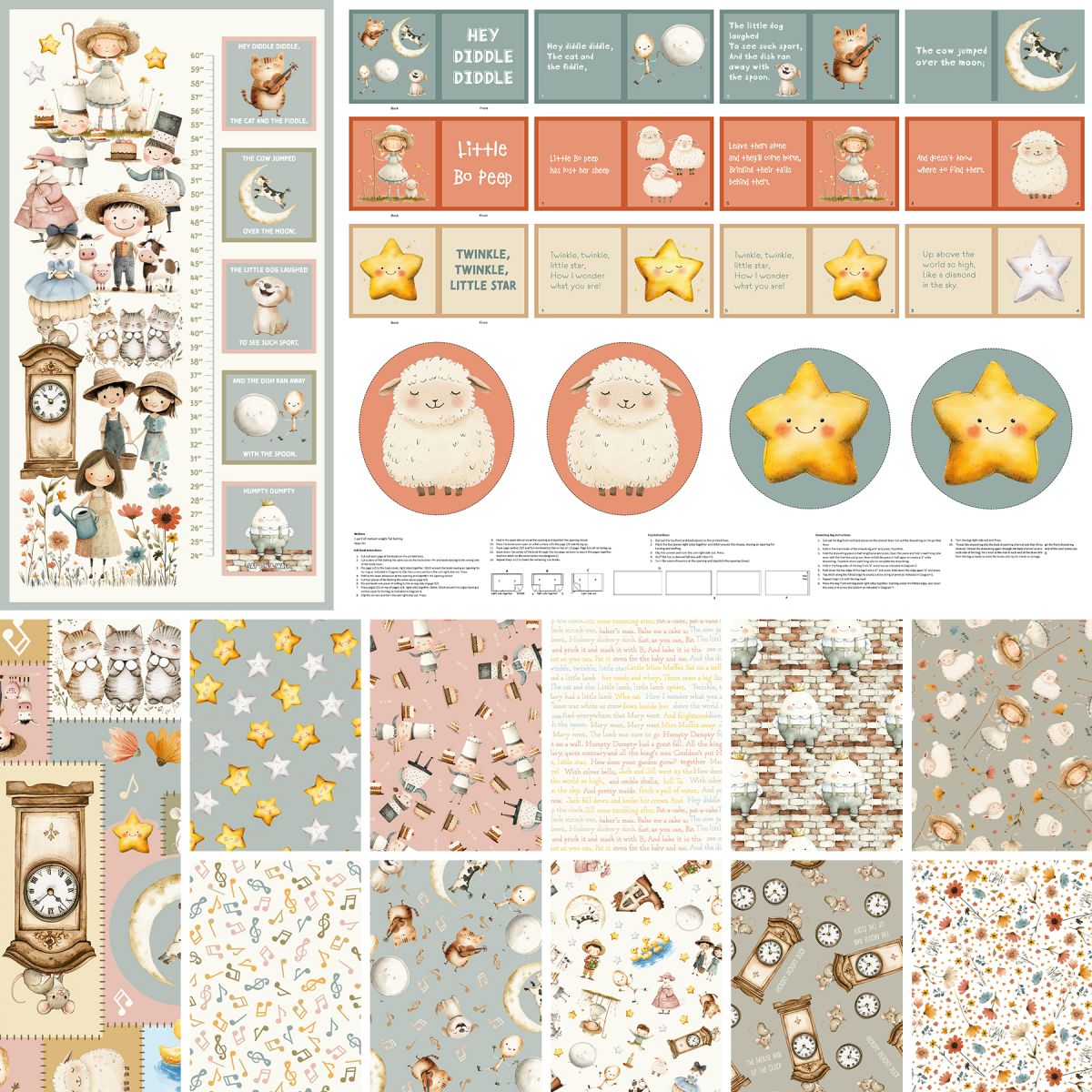 Nursery Rhyme Time Cotton Fabric Collection