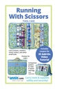 Product packaging for 'Running With Scissors' with images of fabric and a colorful label.