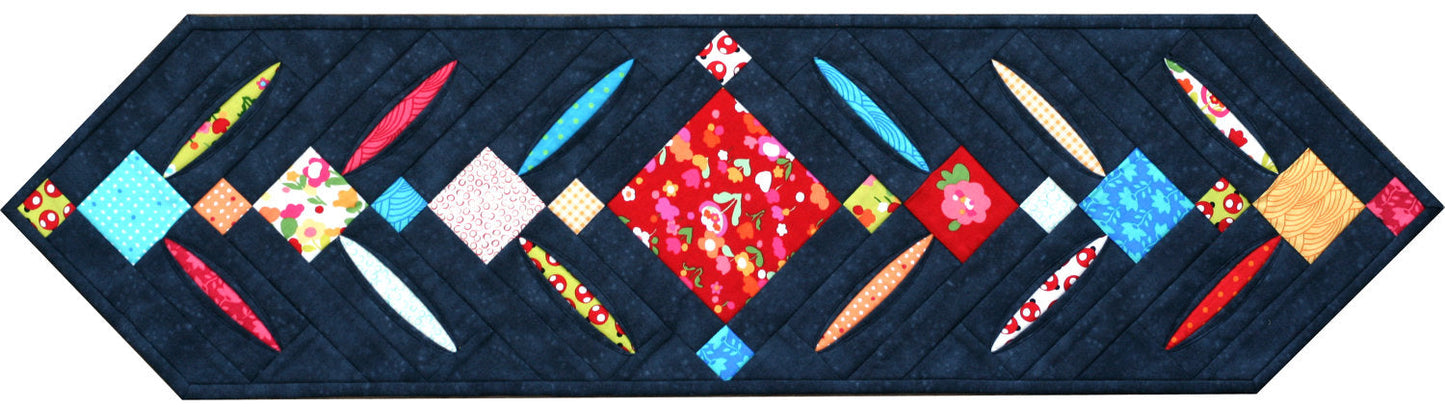 GE Designs Peek A Boo Table Runner Pattern 155 — Charm Pack Quilt As You Go Runner, 9" x 35"