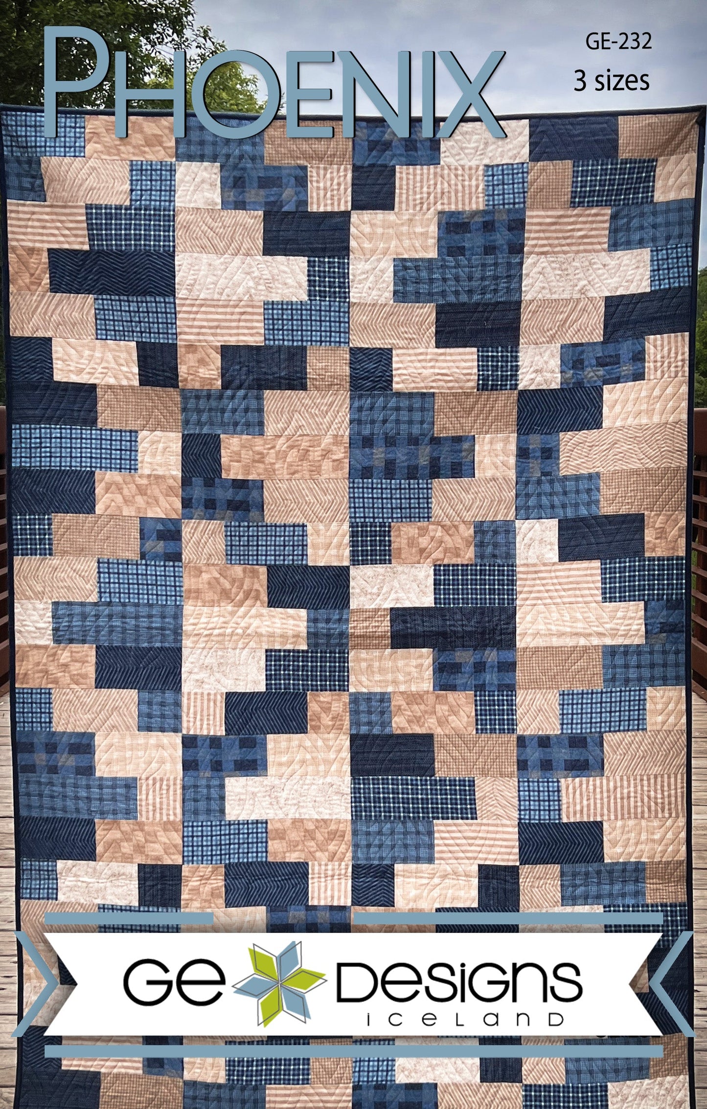GE Designs Phoenix Fat Quarter Quilt Pattern 232 — Beginner Friendly Flannel Quilt, 3 Sizes