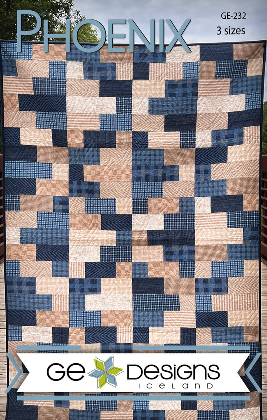GE Designs Phoenix Fat Quarter Quilt Pattern 232 — Beginner Friendly Flannel Quilt, 3 Sizes