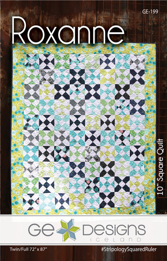 GE Designs Roxanne 10" Square Quilt Pattern 199 — Complex-Look Stacker Quilt, Stripology Squared