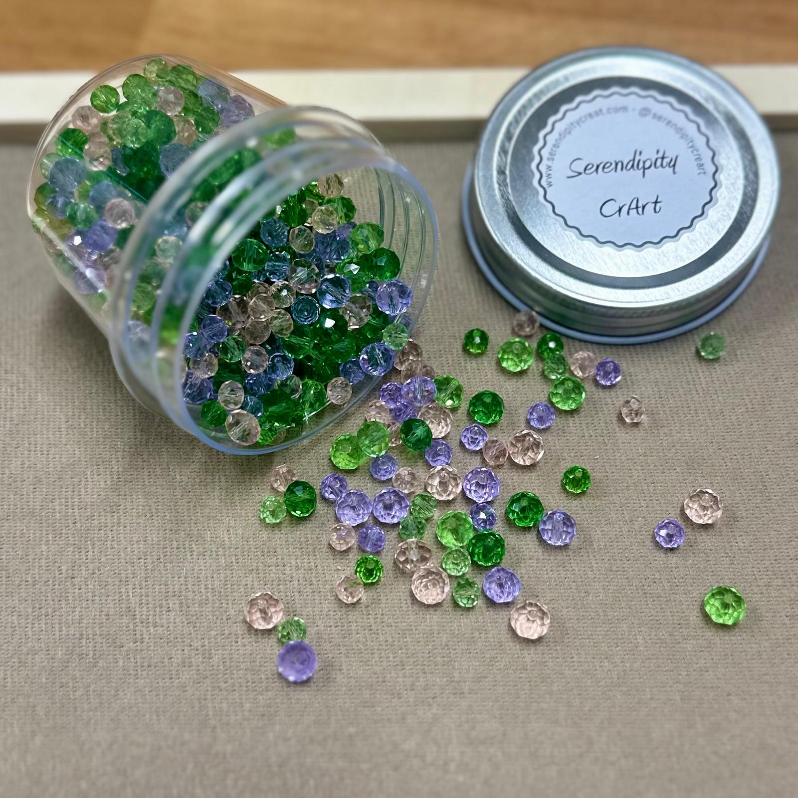 Spring Blush Colors Glass Bead Bundle Jar