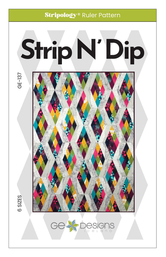 GE Designs Strip N' Dip 2.5" Strip Quilt Pattern 137 — Jelly Roll Quilt, Endless Layout Options