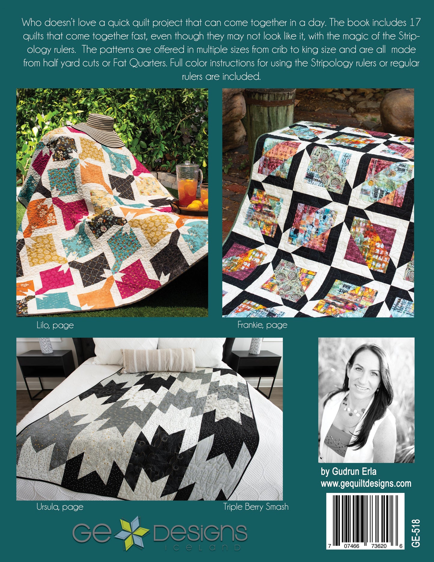 GE Designs Stripology Quickies Quilt Pattern Book — 17 Fast Stripology Ruler Quilt Patterns