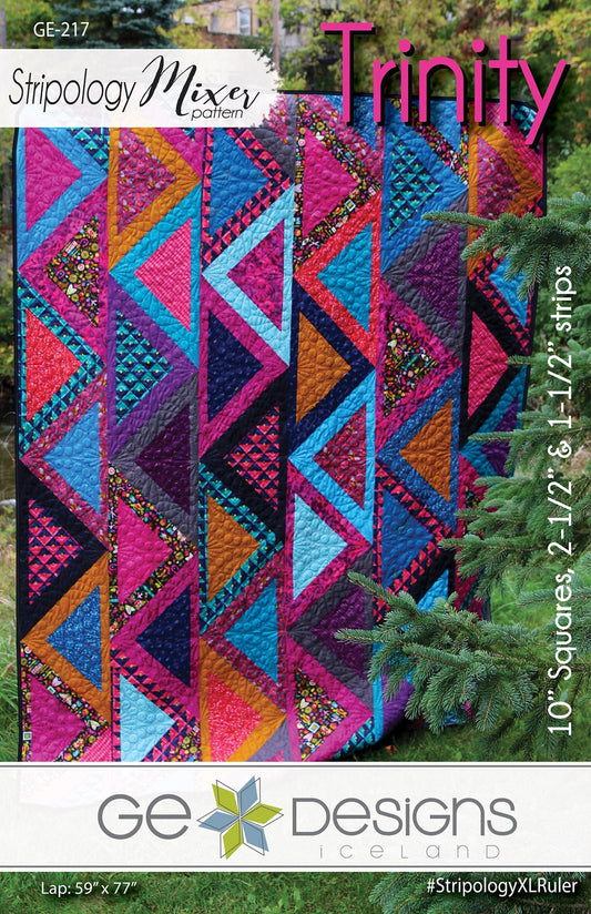 GE Designs Trinity Stripology Mixer Quilt Pattern 217 — Triangular Block Quilt, Stripology XL