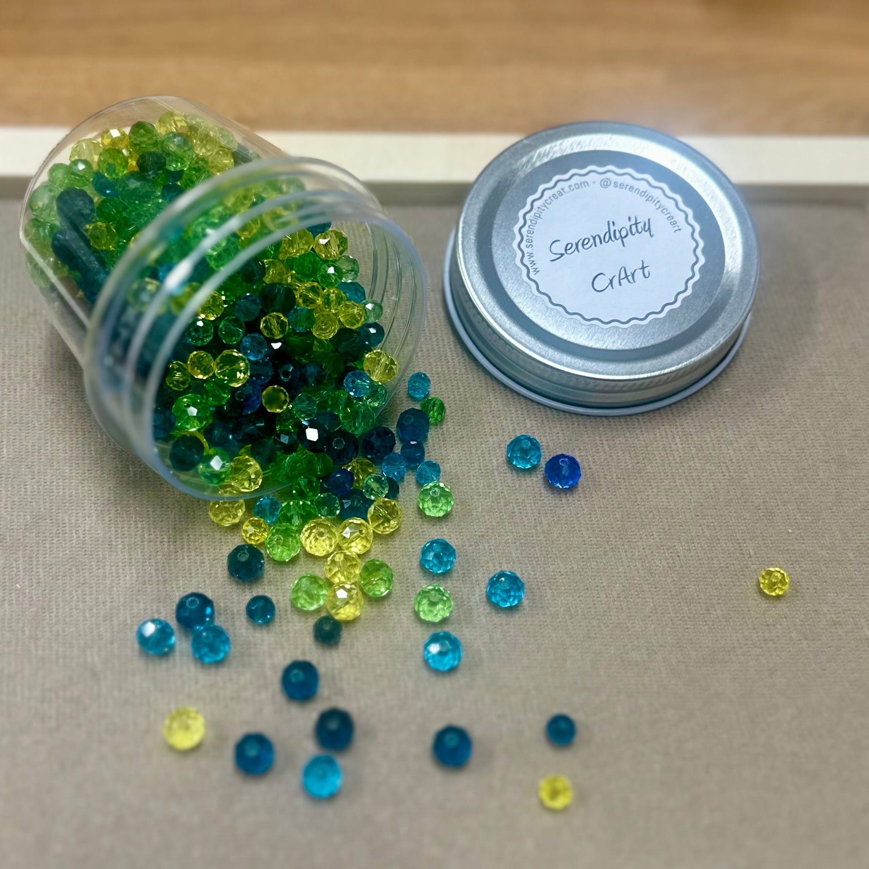Tropical Lagoon Colors  Glass Bead Bundle Jar