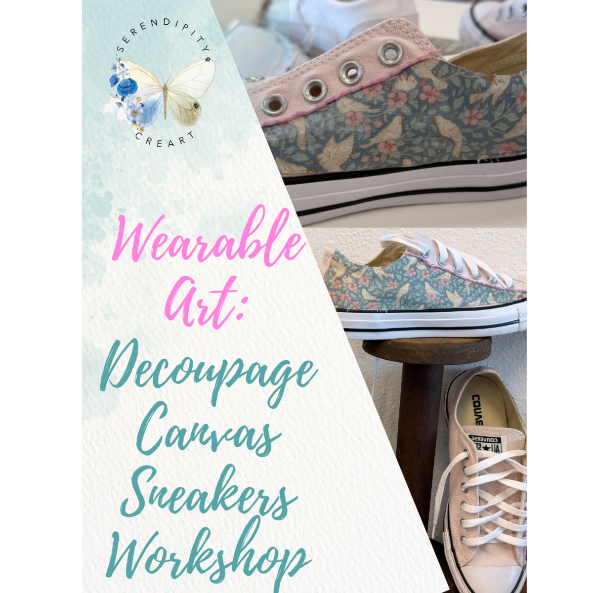 Wearable Art: Decoupage Canvas Sneakers Workshop