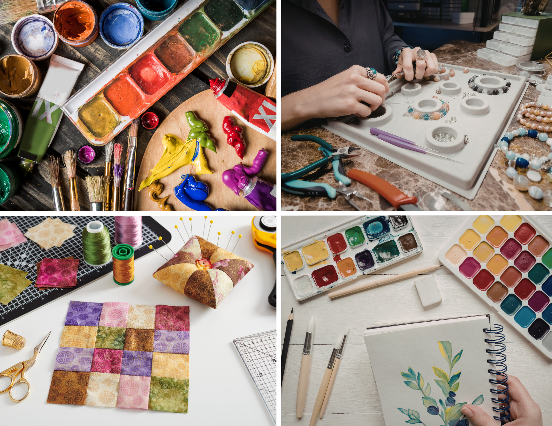Multi-Craft Acrylic, Watercolor, Beadwork and Quilting