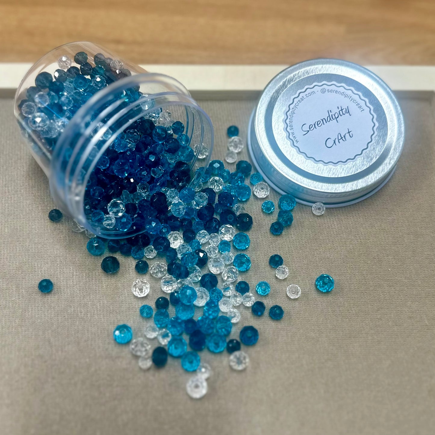 Winter Blues Colors Glass Bead Bundle Jar