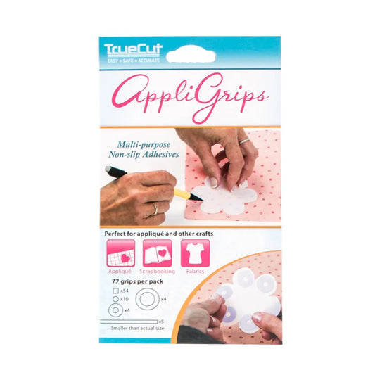 TrueCut AppliGrips packaging with hands using the product on a white background