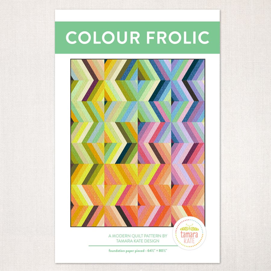 Colour Frolic Quilt Pattern paper pattern cover, supplier photo, SKU TK112