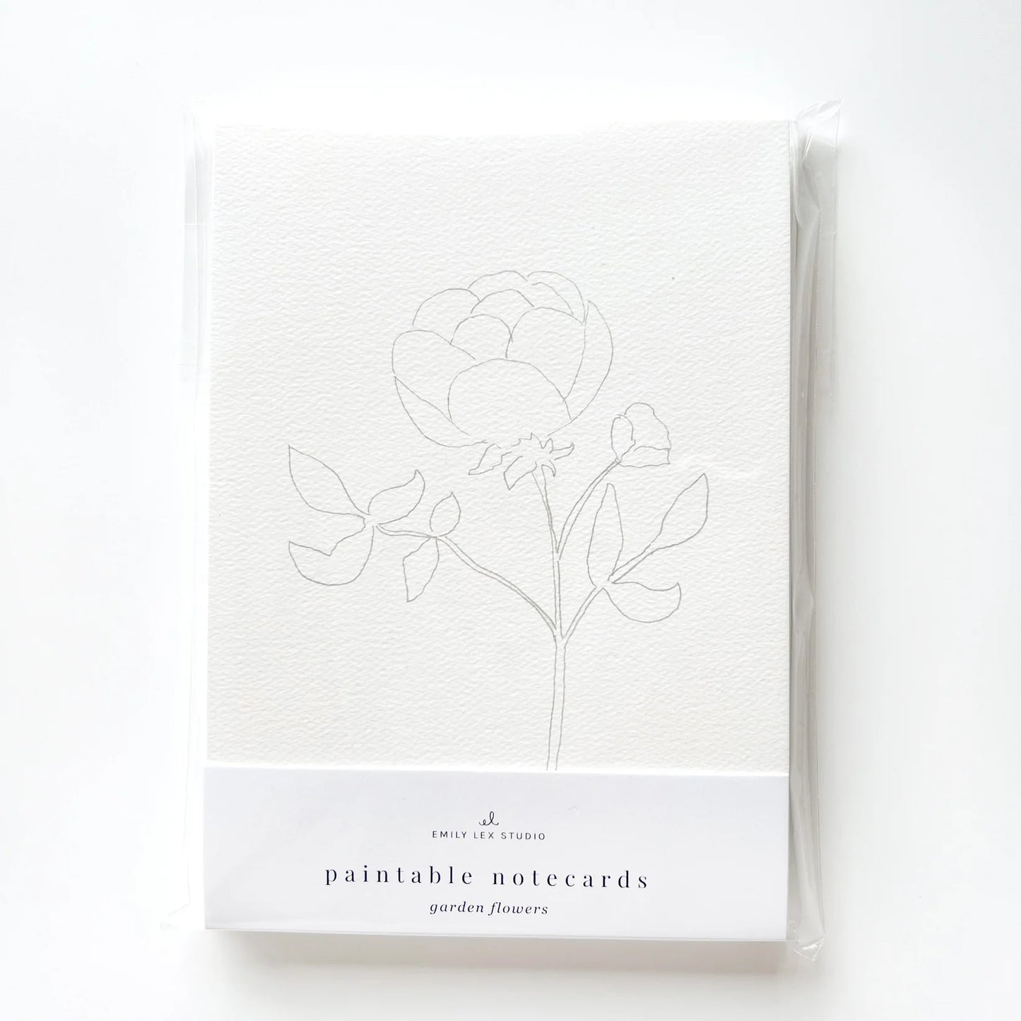 Emily Lex Studio Garden Flowers Paintable Notecards — Watercolor Cards You Paint Yourself