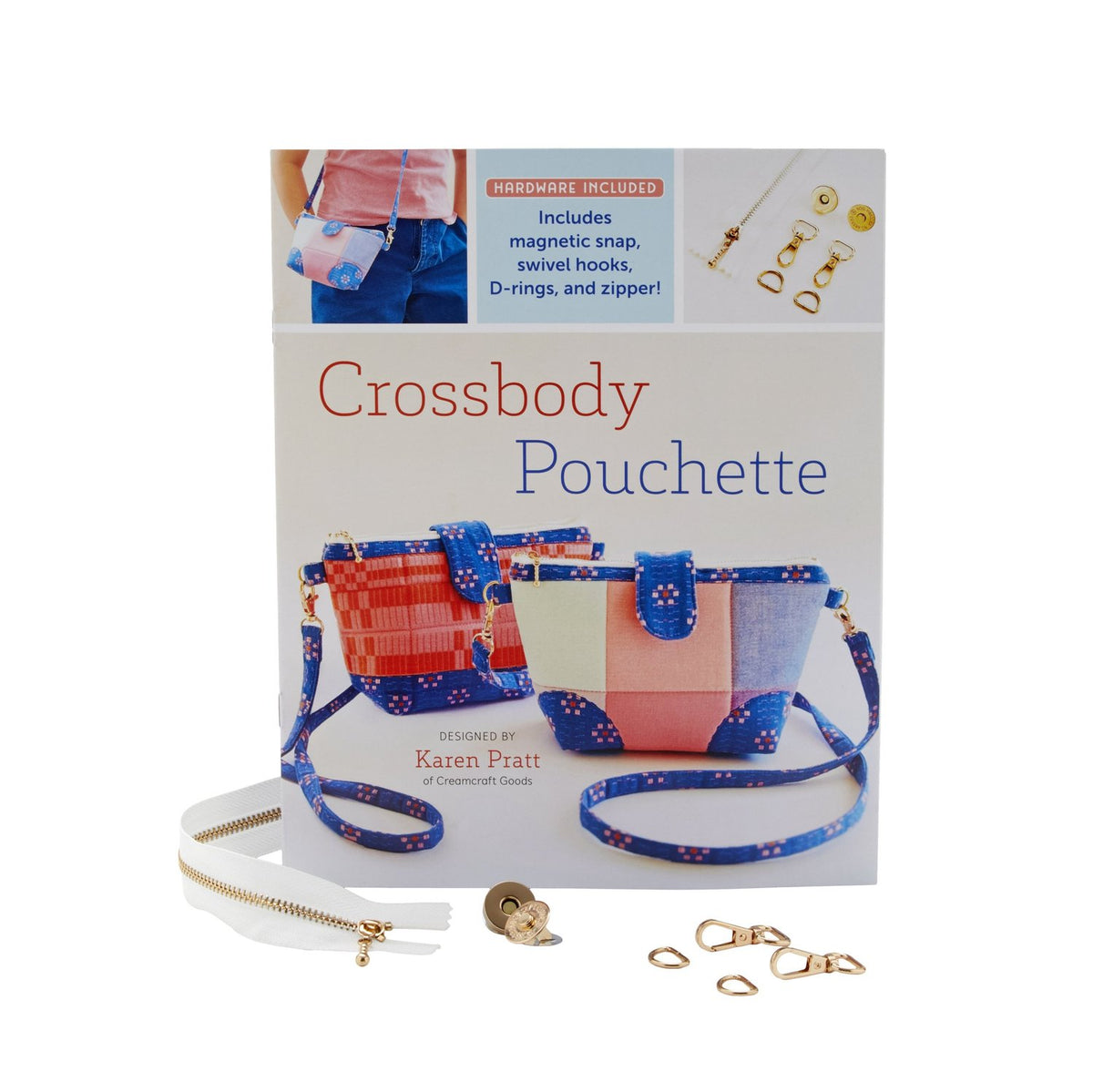 Zakka Workshop Crossbody Pouchette Sewing Kit, sewing pattern kit and hardware photo