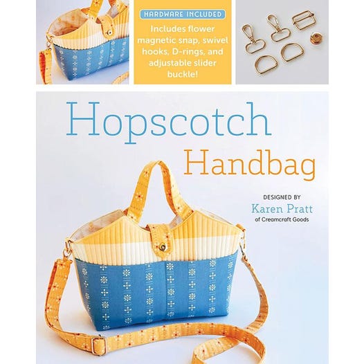 Zakka Workshop Hopscotch Handbag Kit, sewing pattern kit and hardware photo