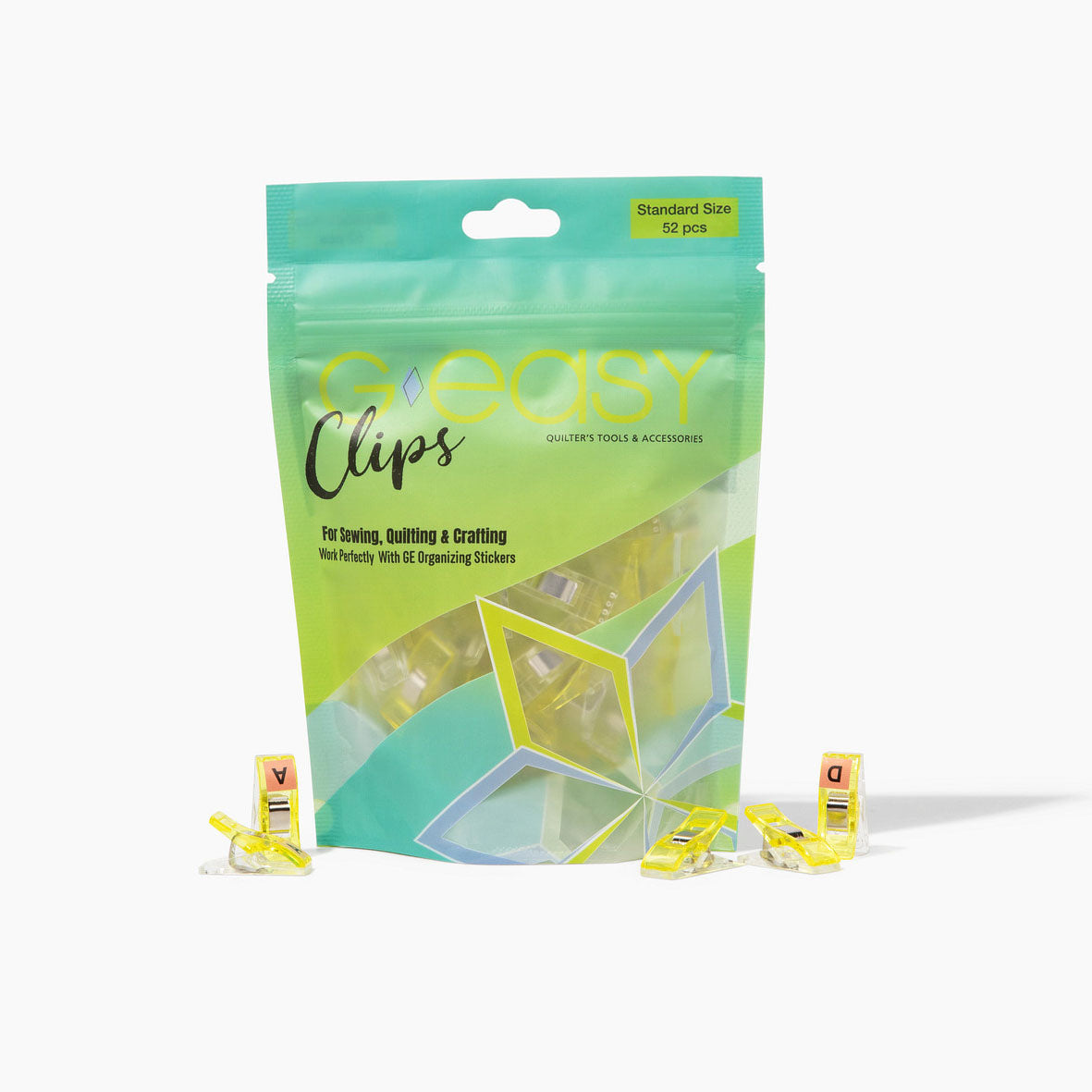 GE Designs GEasy Organizing Clips Small — Quilting Block Organization Clips, Yellow Blue Purple