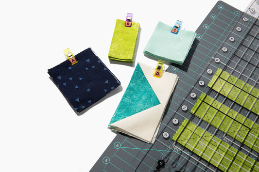 GE Designs GEasy Organizing Clips Small — Quilting Block Organization Clips, Yellow Blue Purple